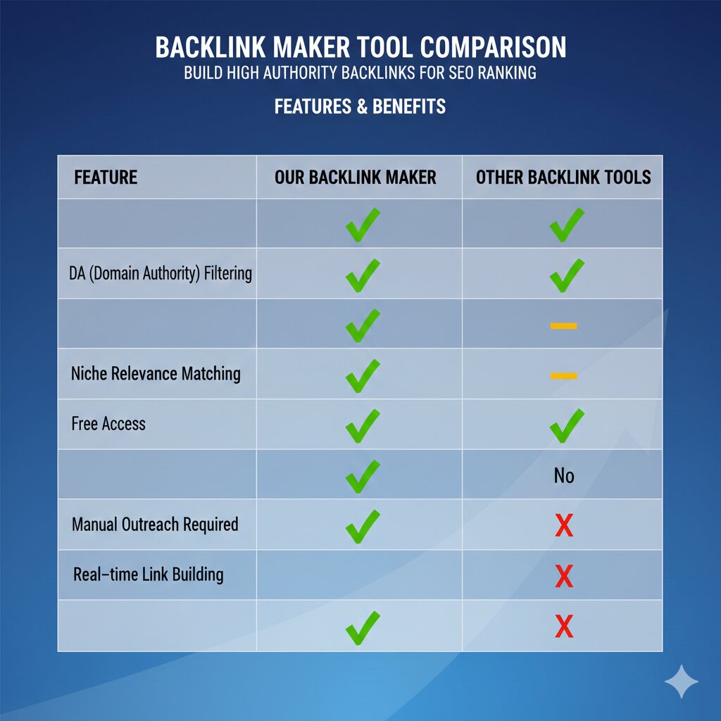 Backlink Maker tool comparison - features and benefits