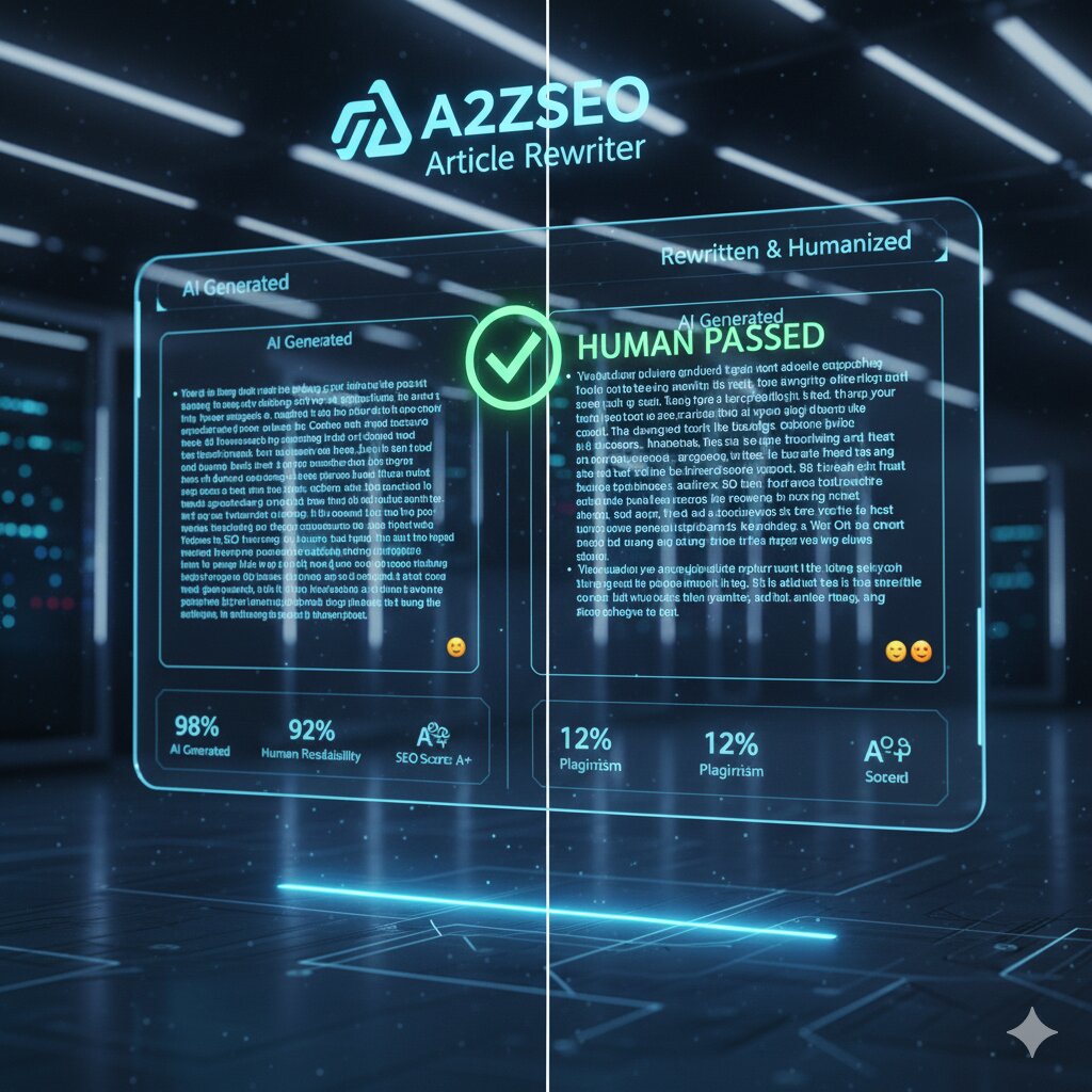 a2zseo article rewriter human score result